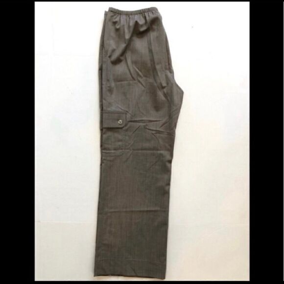 ST. JOHN NWOT LINEN MIX HIGH RISE BROWN PANTS S - Picture 4 of 5